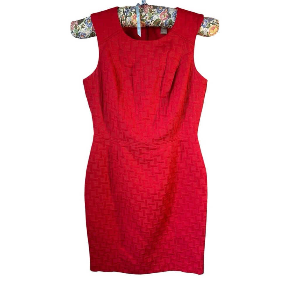 Banana Republic Textured Red Sheath Dress size 4 Office Business Capsule
